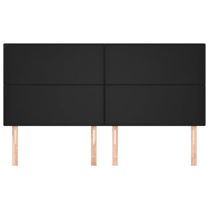Kopfteil Schwarz 200x5x118/128 cm Kunstleder