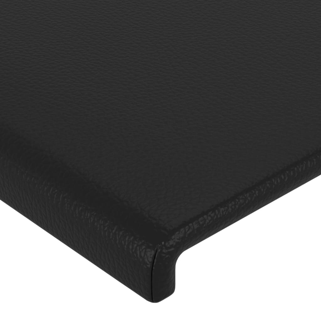Kopfteil Schwarz 200x5x118/128 cm Kunstleder