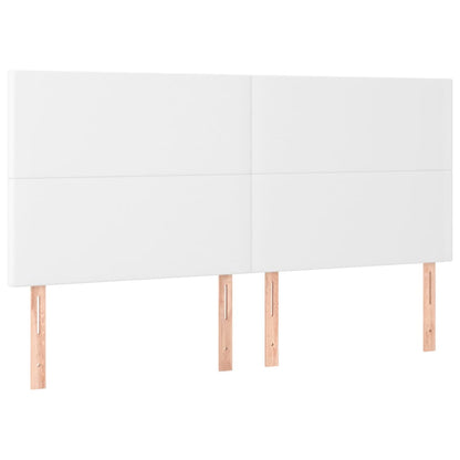 Kopfteil Weiß 200x5x118/128 cm Kunstleder