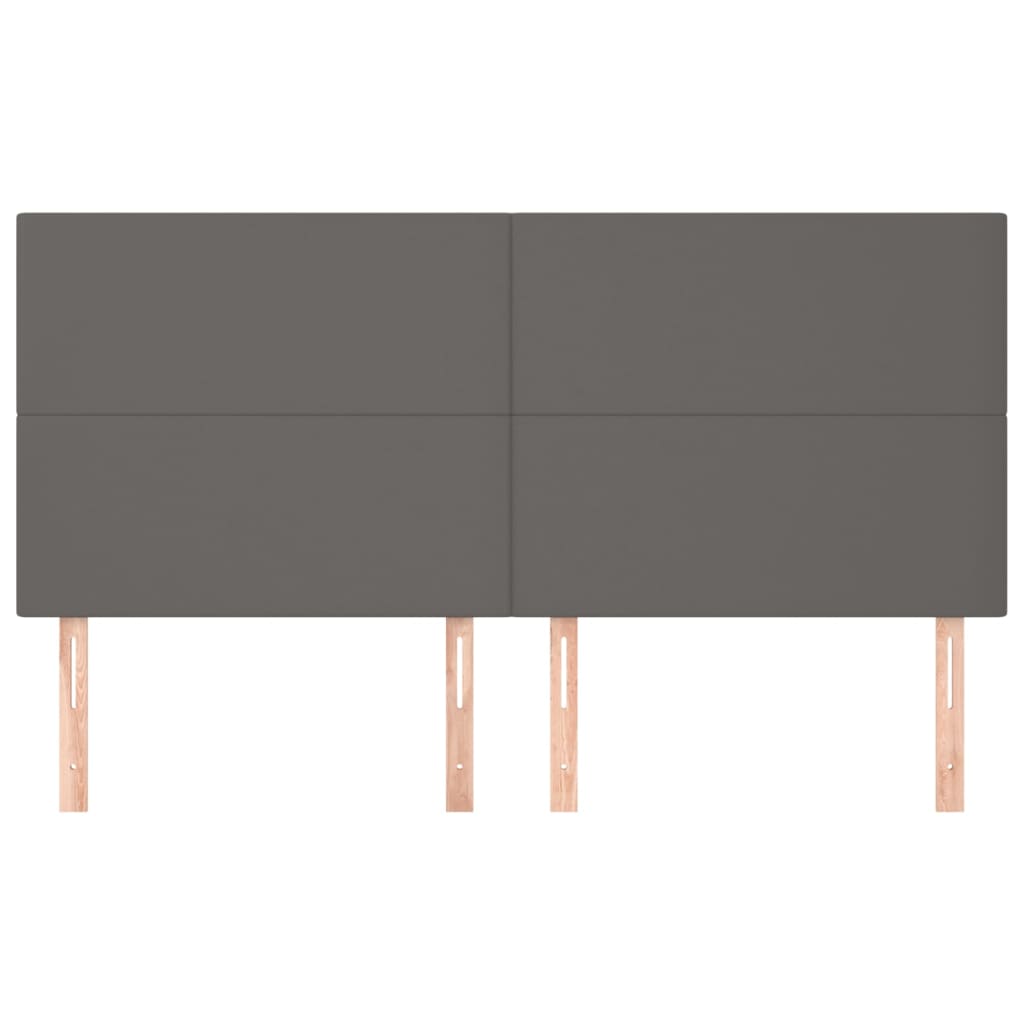 Kopfteil Grau 200x5x118/128 cm Kunstleder