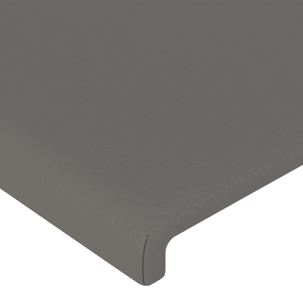 Kopfteil Grau 200x5x118/128 cm Kunstleder