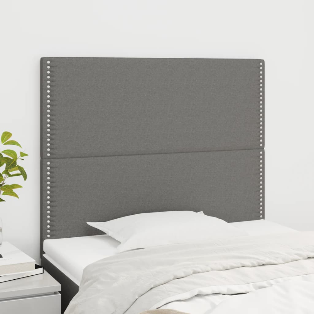 Kopfteil Dunkelgrau 100 x 5 x 118/128 cm Stoff