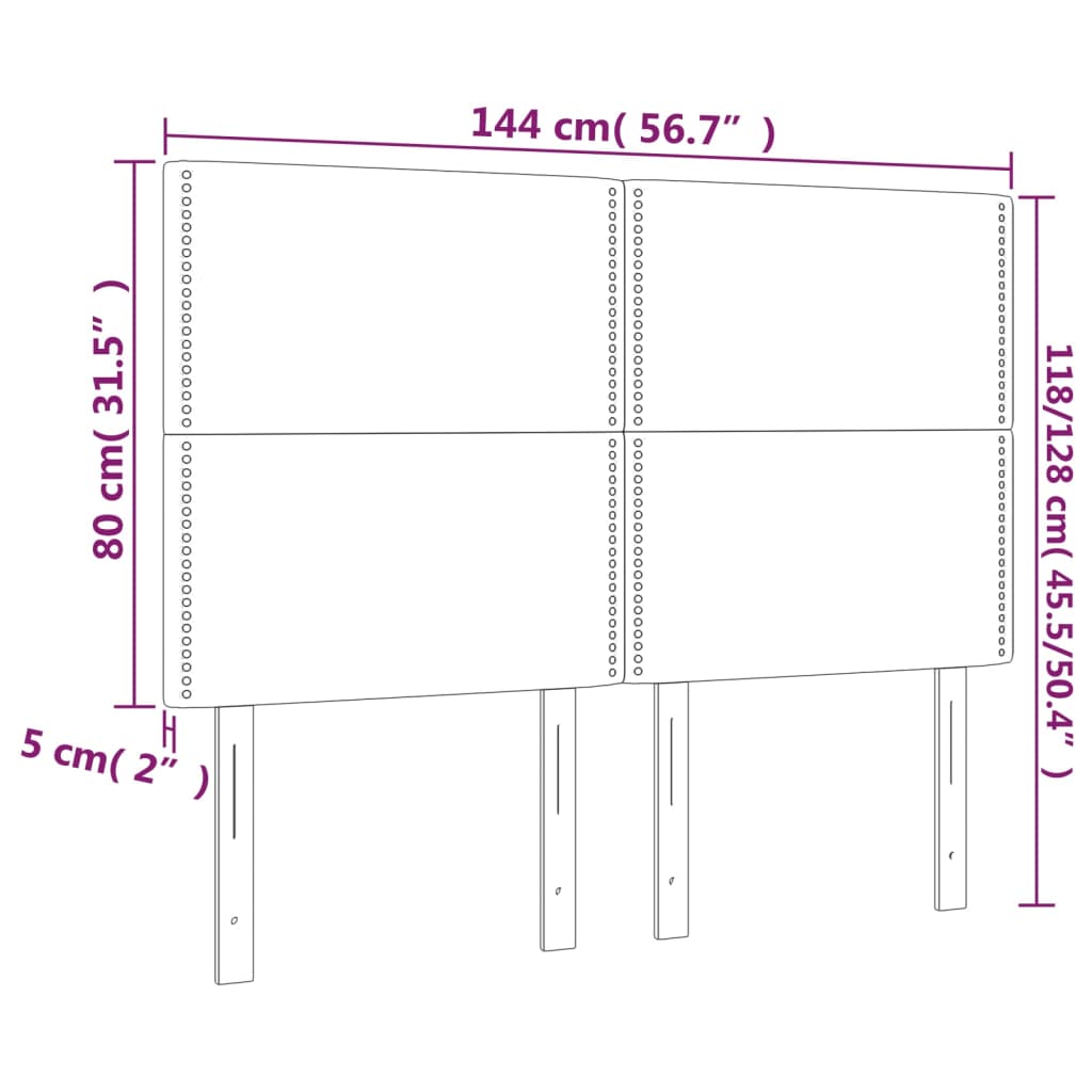 Kopfteil Schwarz 144x5x118/128 cm Stoff