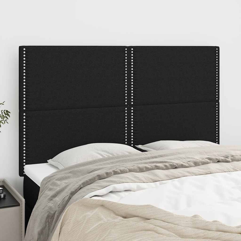 Kopfteil Schwarz 144x5x118/128 cm Stoff