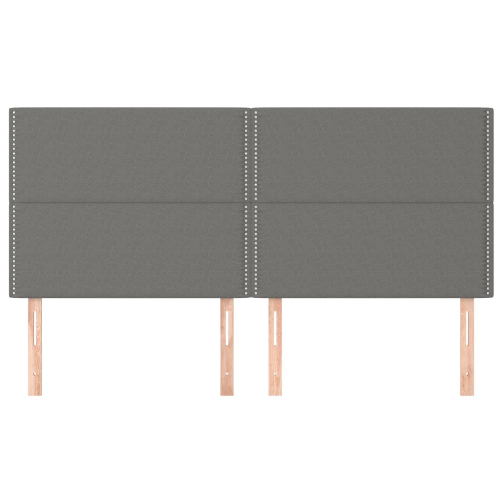 Kopfteil Dunkelgrau 180 x 5 x 118/128 cm Stoff