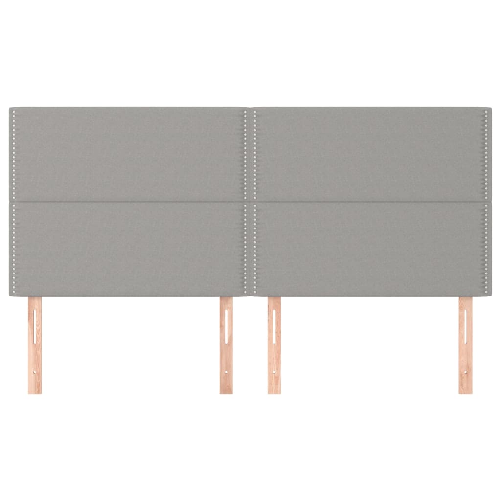 Kopfteil Hellgrau 200 x 5 x 118/128 cm Stoff