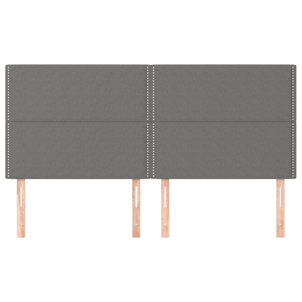 Kopfteil Dunkelgrau 200 x 5 x 118/128 cm Stoff