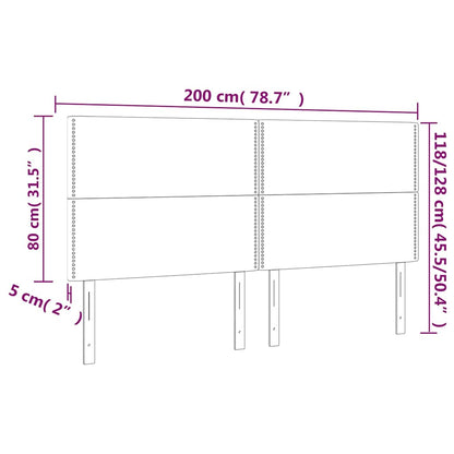 Kopfteil Dunkelgrau 200 x 5 x 118/128 cm Stoff