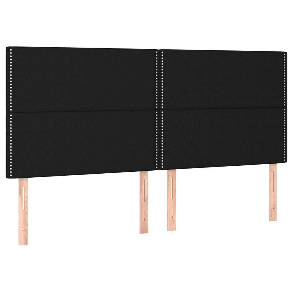 Kopfteil Schwarz 200 x 5 x 118/128 cm Stoff