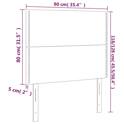 Kopfteil Dunkelgrau 90 x 5 x 118/128 cm Samt