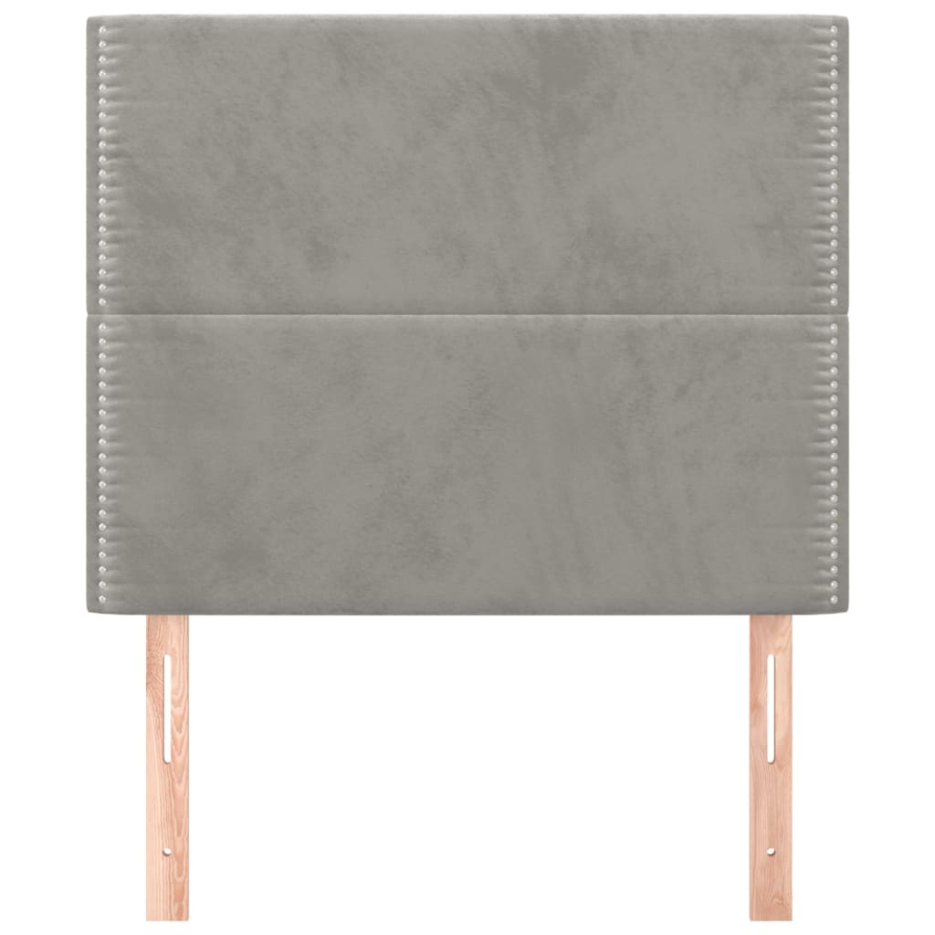 Kopfteil Hellgrau 100 x 5 x 118/128 cm Samt