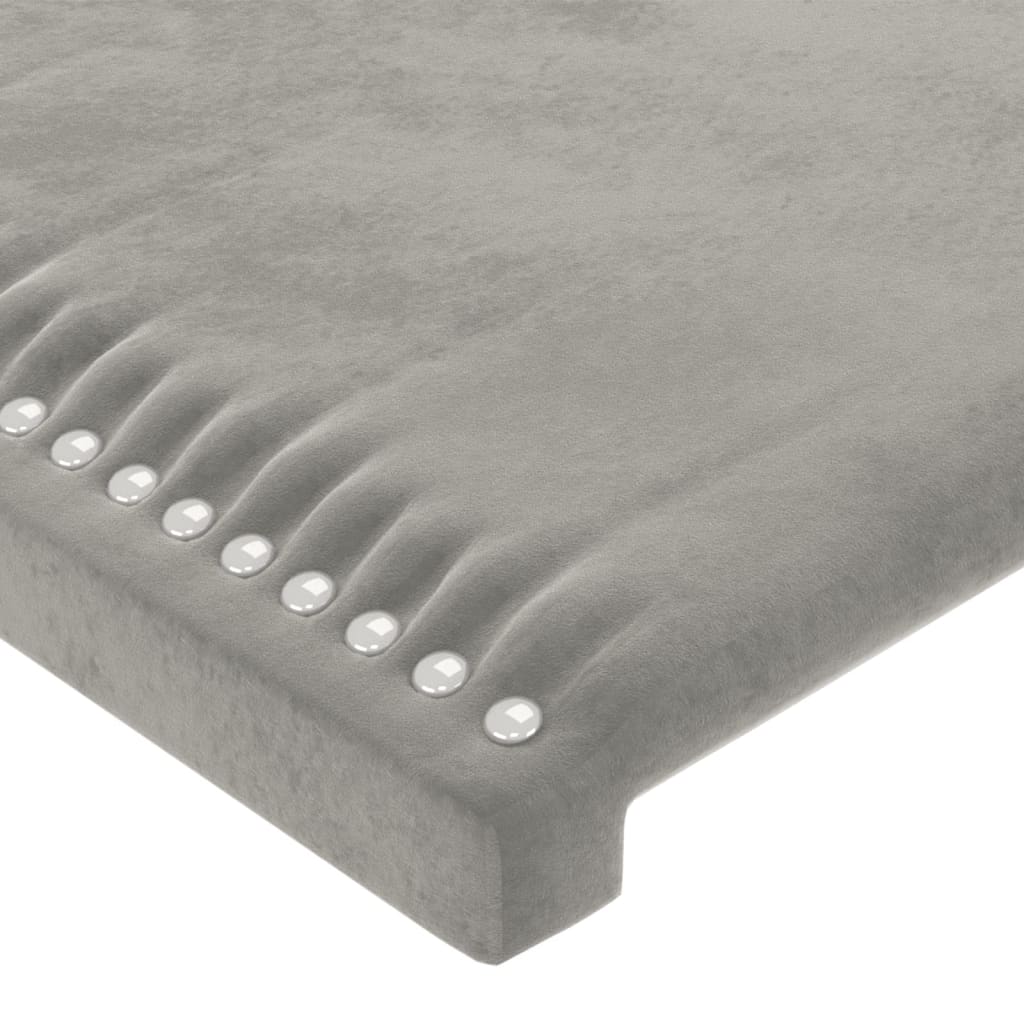 Kopfteil Hellgrau 100 x 5 x 118/128 cm Samt