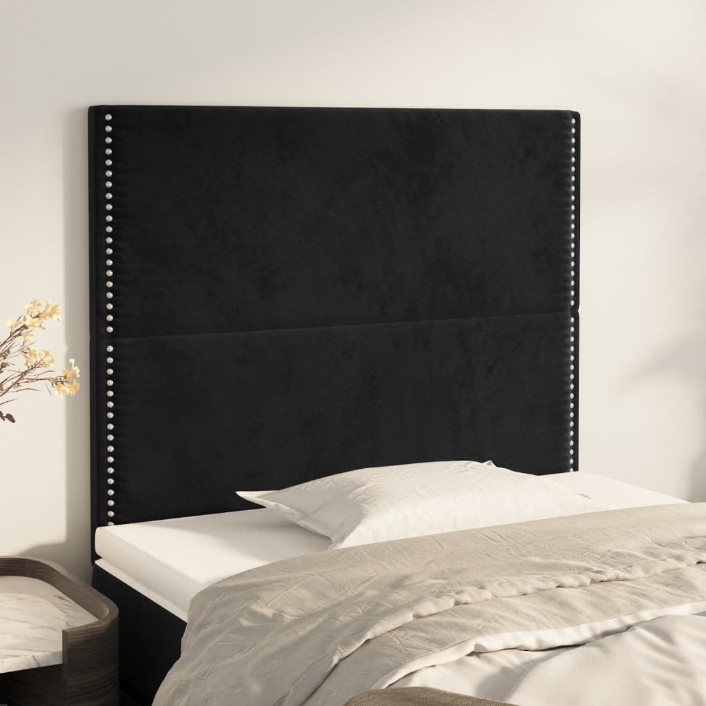 Kopfteil Schwarz 100x5x118/128 cm Samt