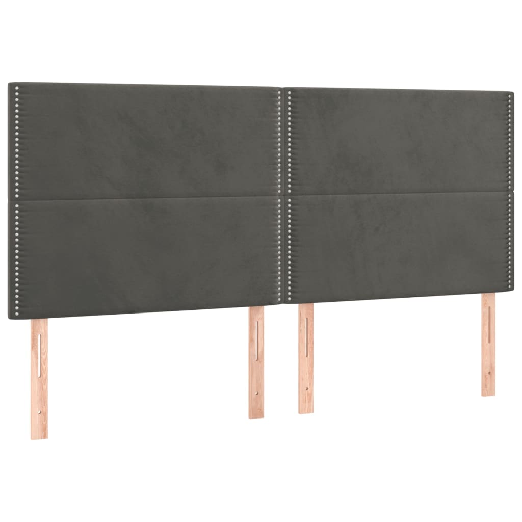 Kopfteil Dunkelgrau 180 x 5 x 118/128 cm Samt