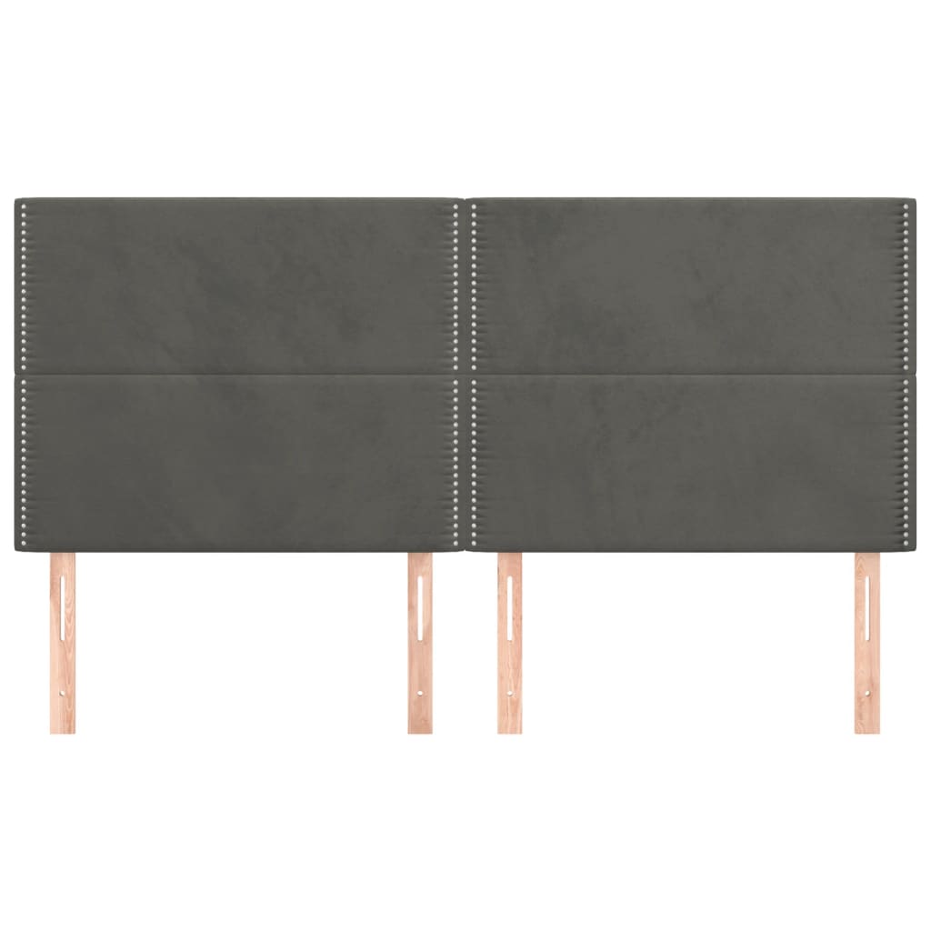Kopfteil Dunkelgrau 180 x 5 x 118/128 cm Samt