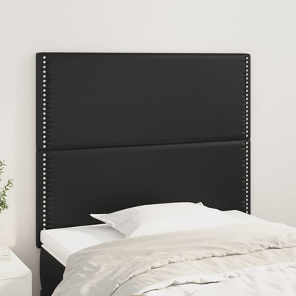 Kopfteil Schwarz 100x5x118/128 cm Kunstleder