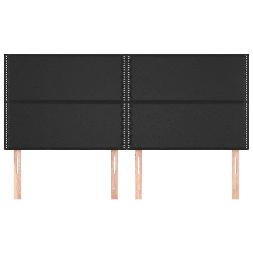 Kopfteil Schwarz 180x5x118/128 cm Kunstleder