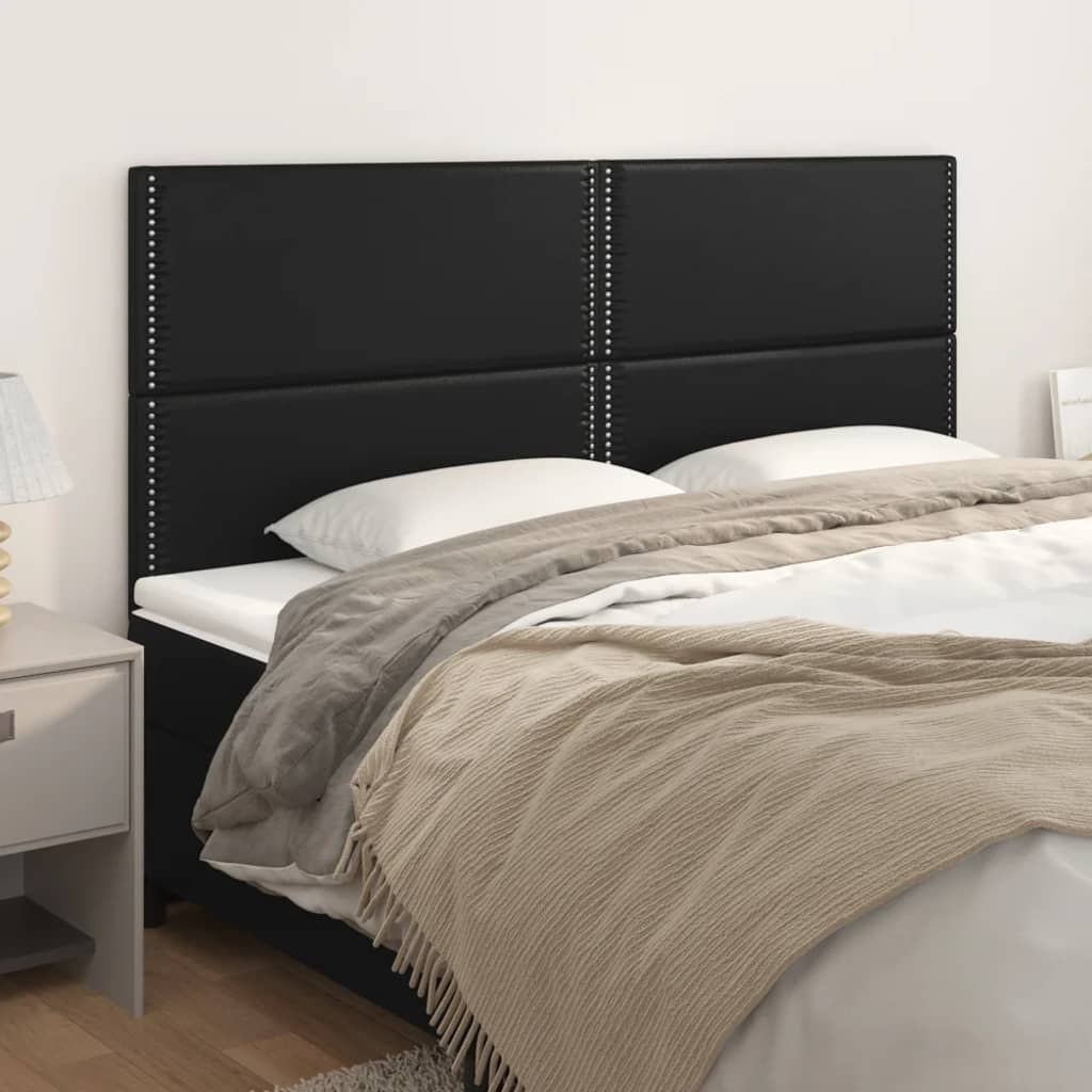 Kopfteil Schwarz 180x5x118/128 cm Kunstleder
