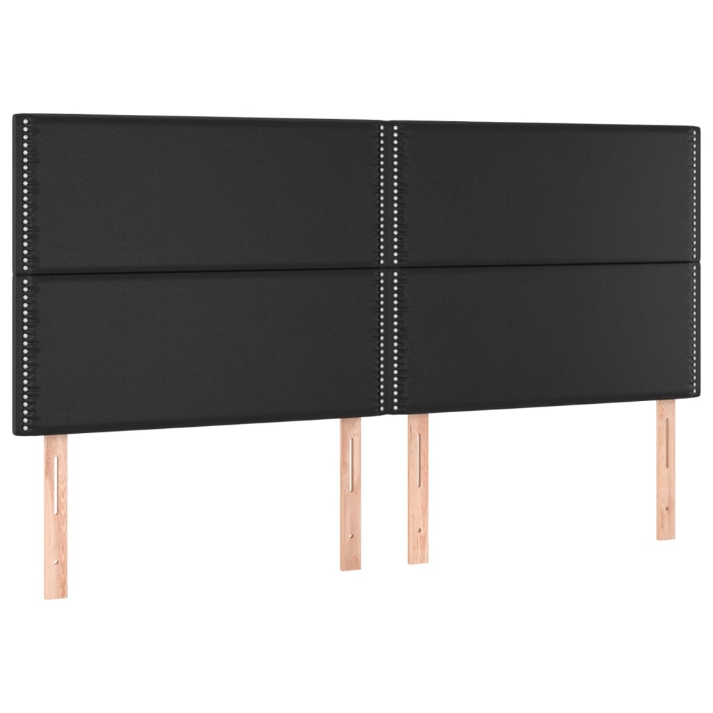 Kopfteil Schwarz 200x5x118/128 cm Kunstleder