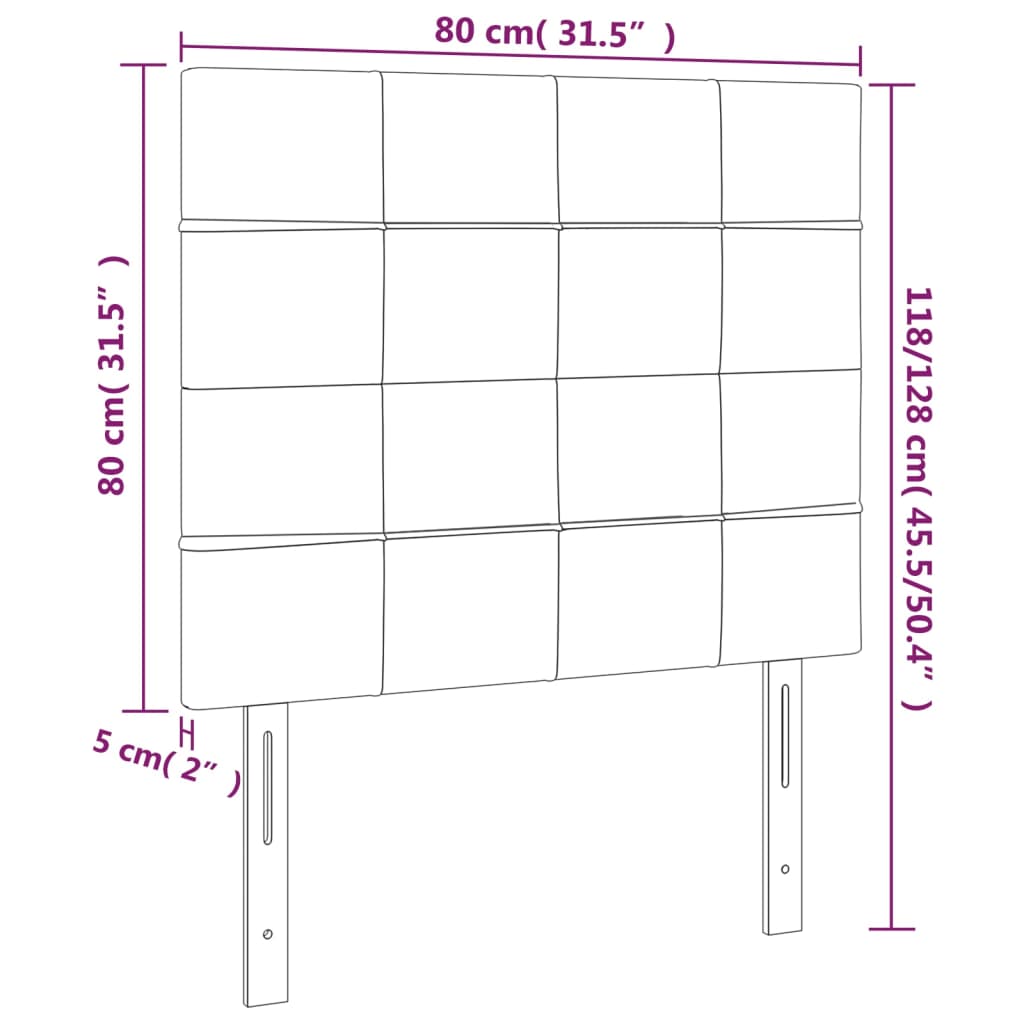 Kopfteil Hellgrau 80x5x118/128 cm Stoff