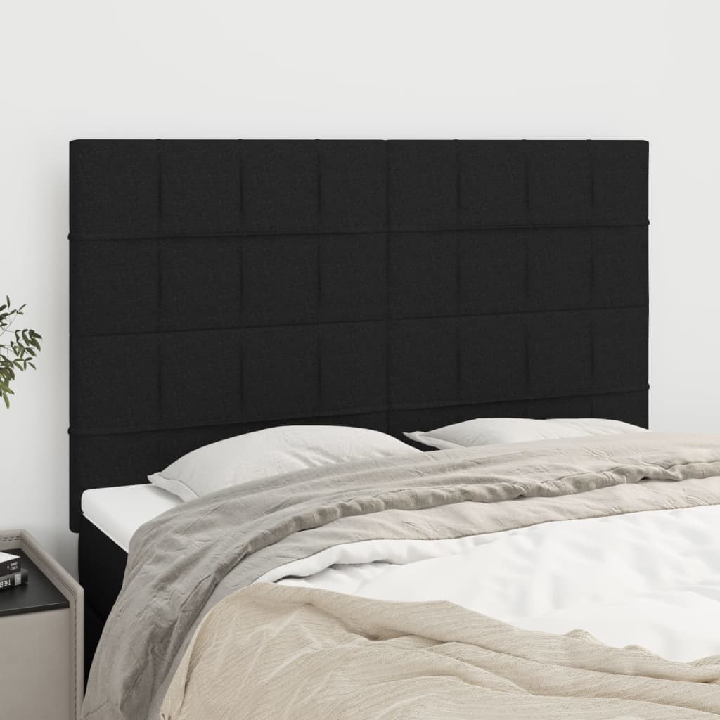 Kopfteil Schwarz 144x5x118/128 cm Stoff
