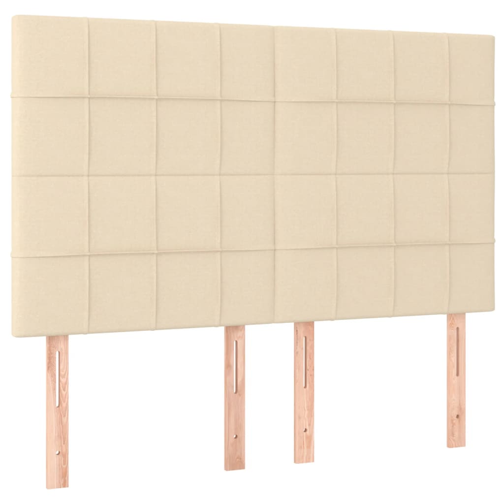 Kopfteil Creme 144x5x118/128 cm Stoff