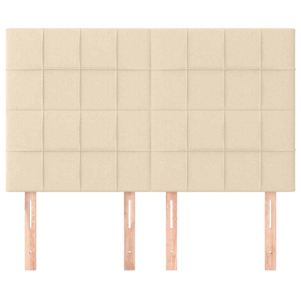 Kopfteil Creme 144x5x118/128 cm Stoff