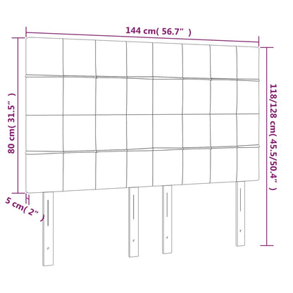 Kopfteil Creme 144x5x118/128 cm Stoff