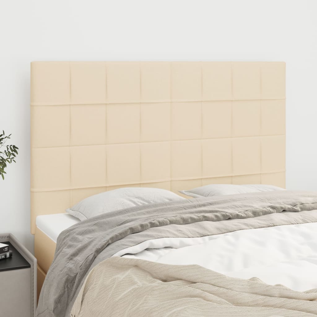 Kopfteil Creme 144x5x118/128 cm Stoff