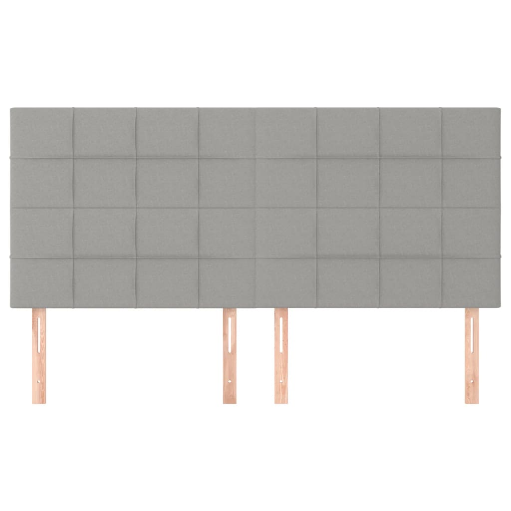 Kopfteil Hellgrau 160 x 5 x 118/128 cm Stoff
