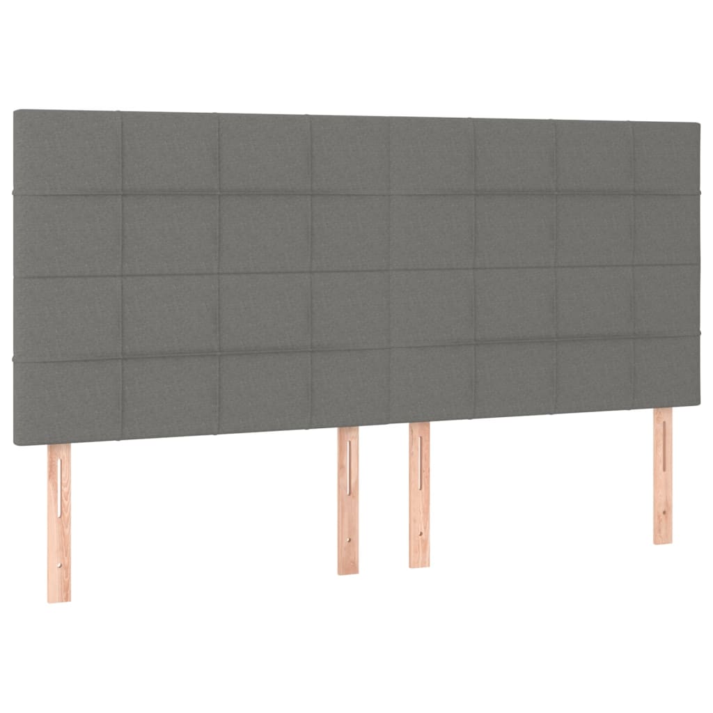 Kopfteil Dunkelgrau 160 x 5 x 118/128 cm Stoff