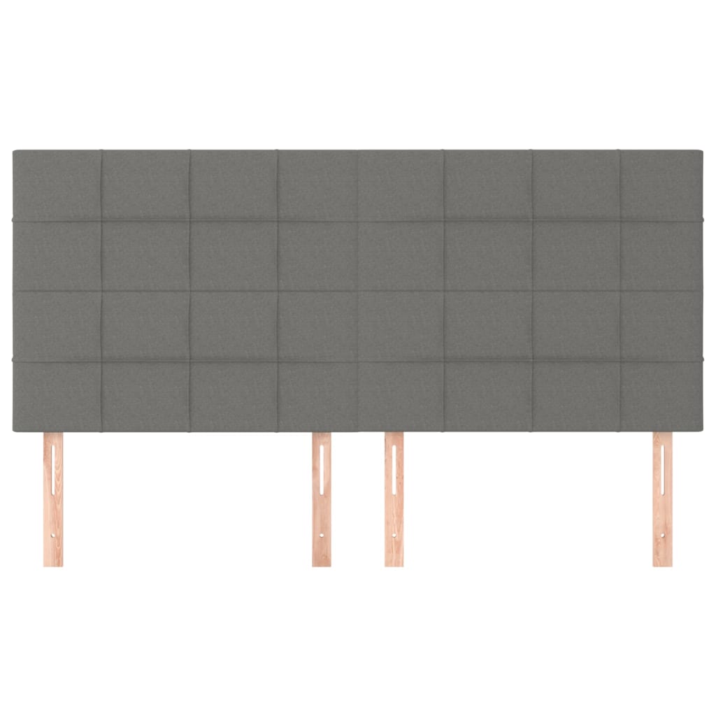 Kopfteil Dunkelgrau 160 x 5 x 118/128 cm Stoff