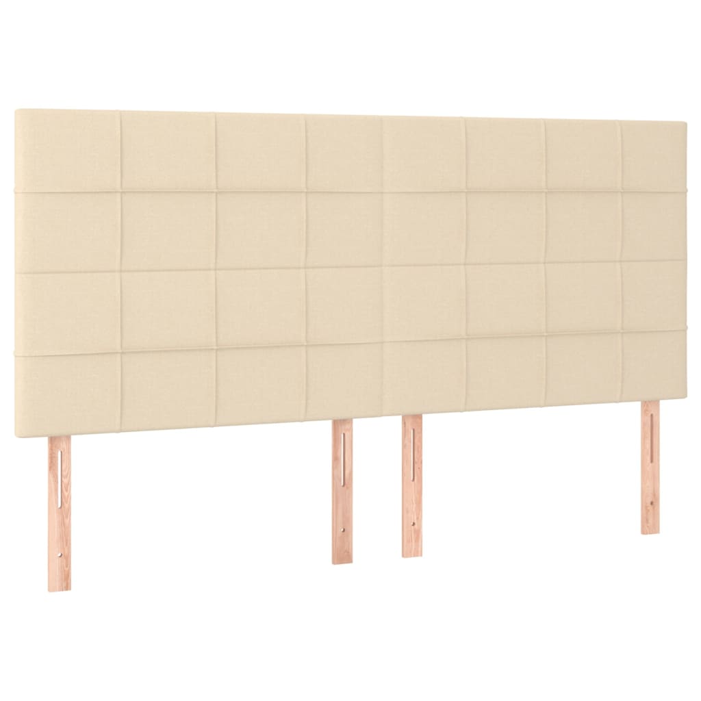 Kopfteil Creme 160x5x118/128 cm Stoff