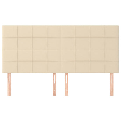 Kopfteil Creme 160x5x118/128 cm Stoff