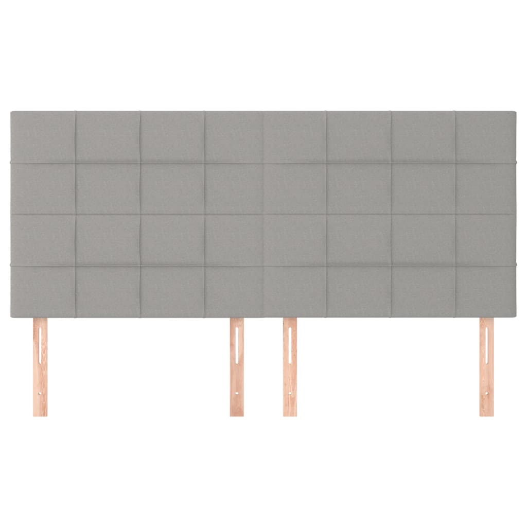 Kopfteil Hellgrau 180 x 5 x 118/128 cm Stoff