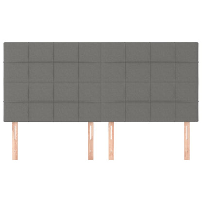 Kopfteil Dunkelgrau 180 x 5 x 118/128 cm Stoff