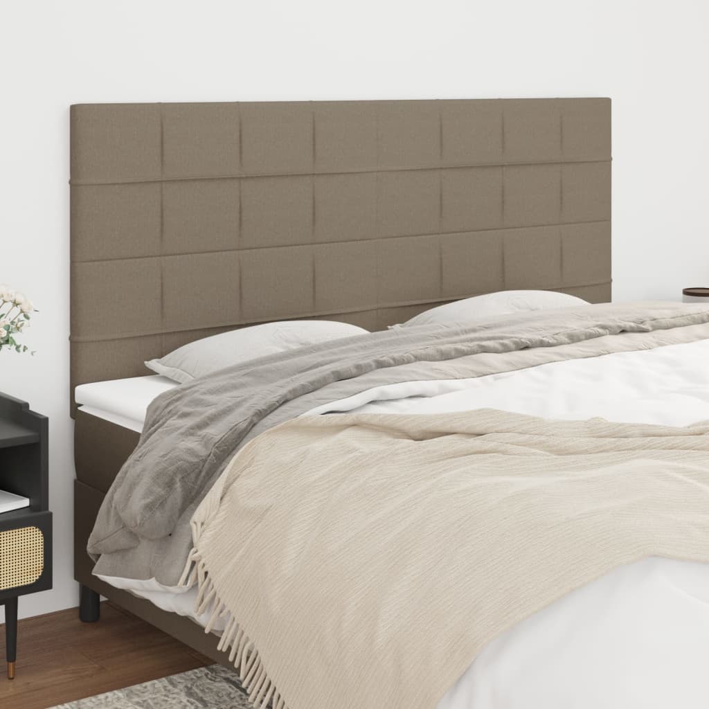 Kopfteil Taupe 180x5x118/128 cm Stoff