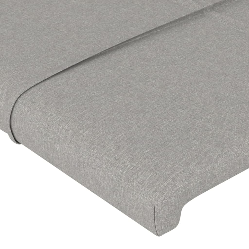 Kopfteil Hellgrau 200 x 5 x 118/128 cm Stoff