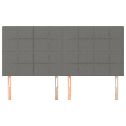 Kopfteil Dunkelgrau 200 x 5 x 118/128 cm Stoff