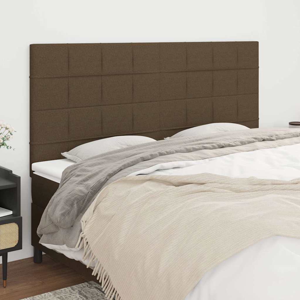 Kopfteil Dunkelbraun 200 x 5 x 118/128 cm Stoff