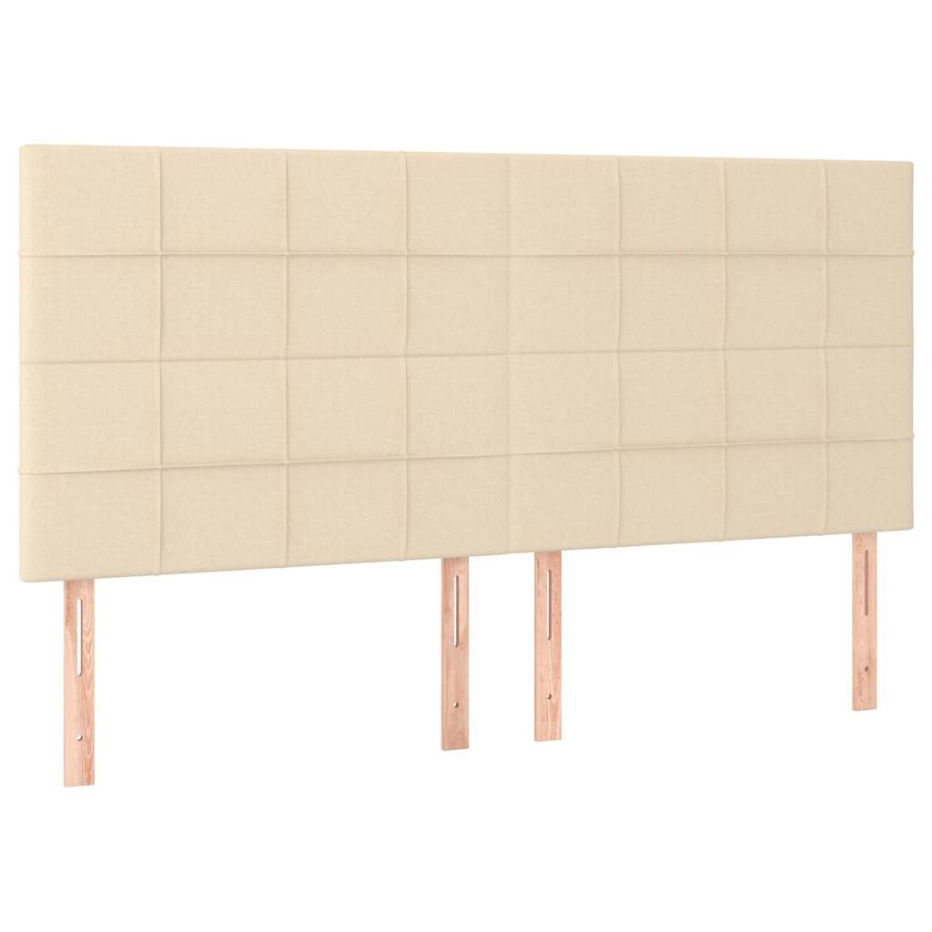 Kopfteil Creme 200 x 5 x 118/128 cm Stoff