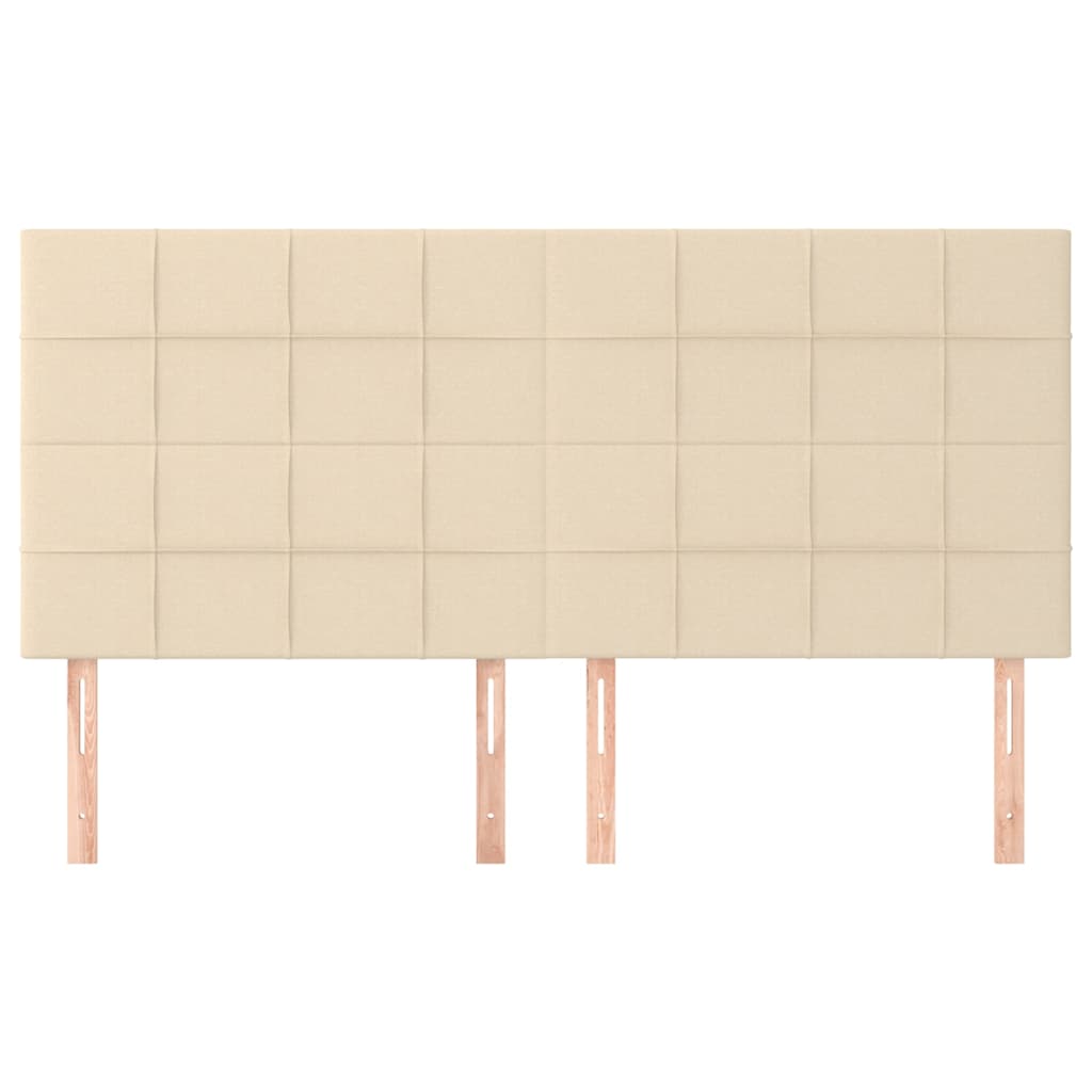 Kopfteil Creme 200 x 5 x 118/128 cm Stoff