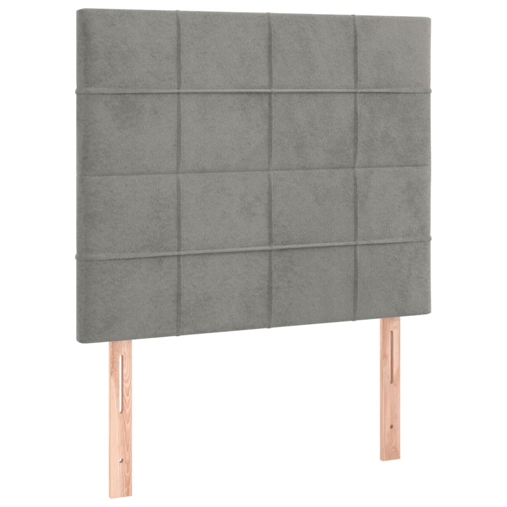 Kopfteil Hellgrau 80x5x118/128 cm Samt