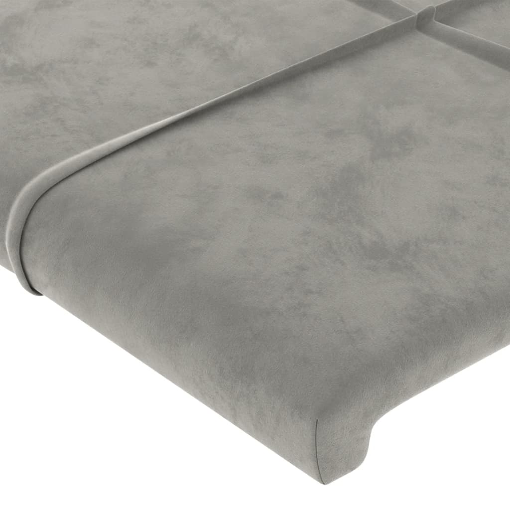 Kopfteil Hellgrau 80x5x118/128 cm Samt