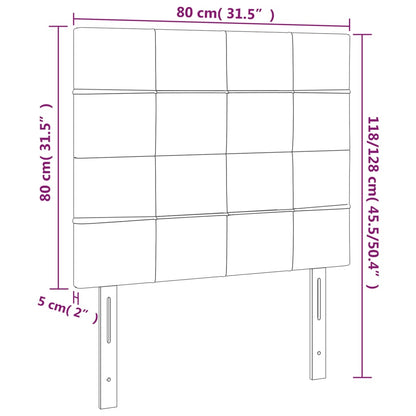 Kopfteil Schwarz 80x5x118/128 cm Samt