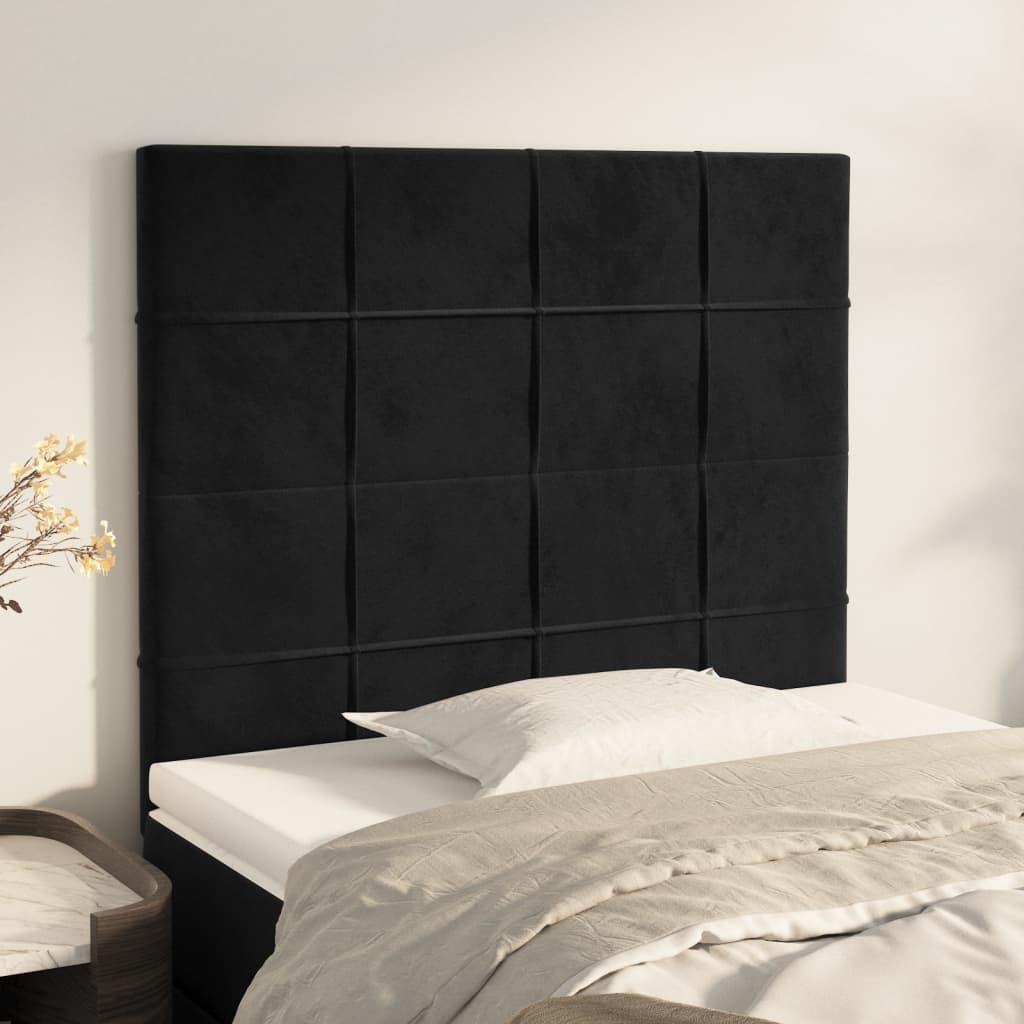 Kopfteil Schwarz 80x5x118/128 cm Samt