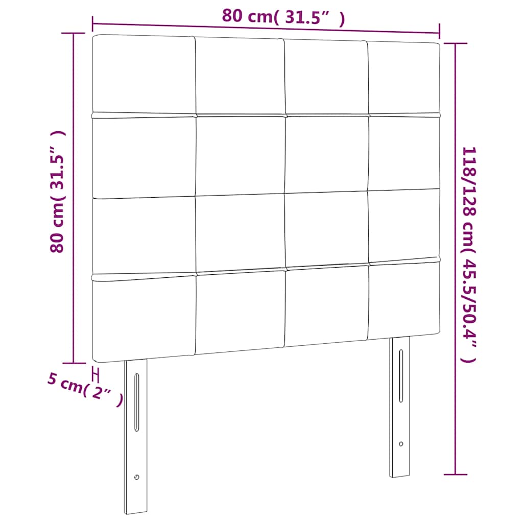 Kopfteil Dunkelgrün 80x5x118/128 cm Samt