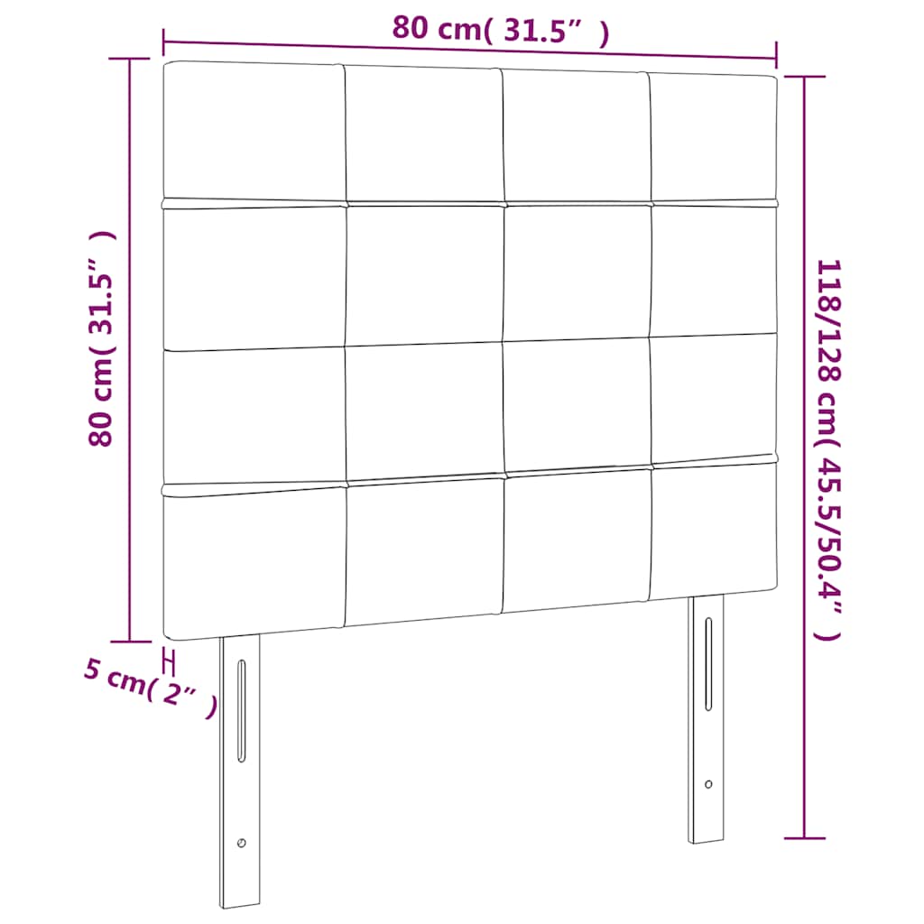 Kopfteil Dunkelblau 80x5x118/128 cm Samt