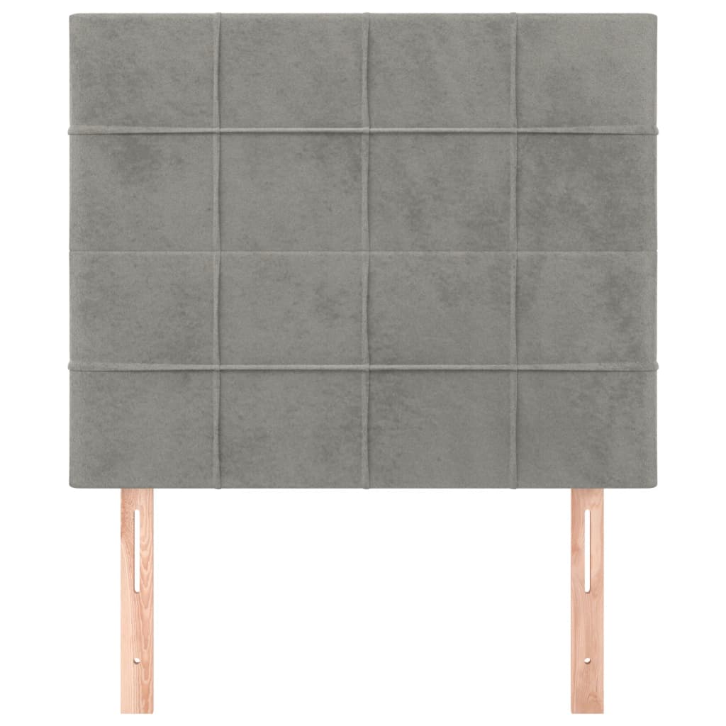 Kopfteil Hellgrau 90x5x118/128 cm Samt