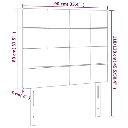 Kopfteil Schwarz 90x5x118/128 cm Samt